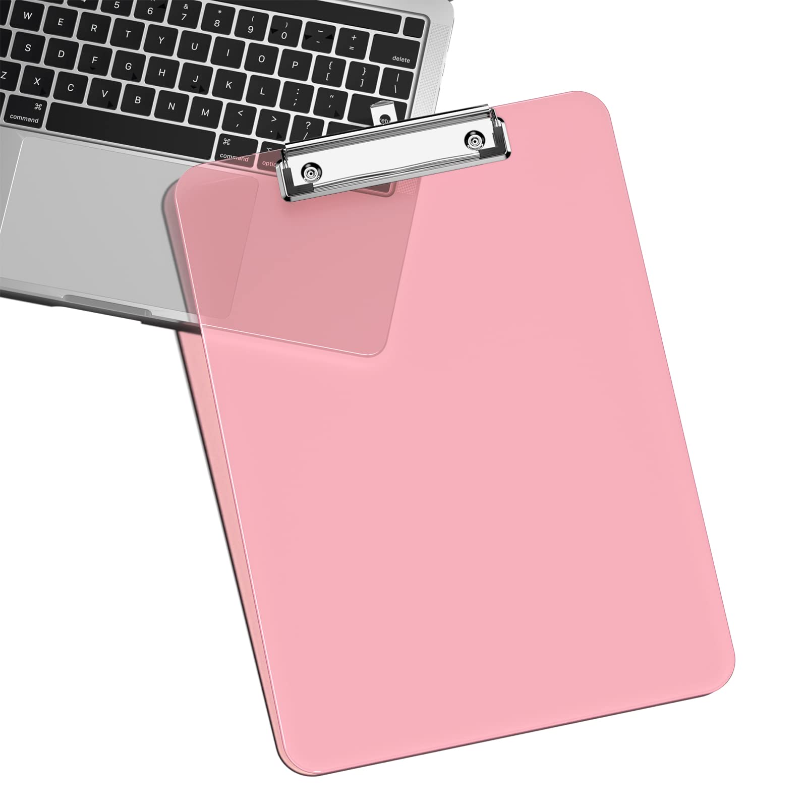 Hnogri Plastic Clipboards, Pink Clipboard Standard A4 Letter Size Clipboards for Students, Office Supply, Clip Board with Low Profile Clip, Size 12.5 x 9 Inch(Pink)