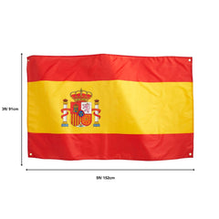 Runesol Spain Flag 3x5, 91x152cm, Eurovision 2024, Español Banner, 4 Grommets, Brass Eyelet in Every Corner, Premium Flags, Inside, Outside, Vivid Colours