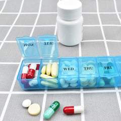 2 Pcs Pill Box Organiser 7 Day One Time a Day Pill Dispenser Storage Case for Medication Supplements Vitamins and Cod Liver Oil