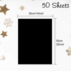 MIAHART 50 Sheets Black Tissue Paper 35x50cm Gift Wrap Paper Bulk Art Tissue Gift Wrapping Accessory Paper for Graduation Birthday Party Decor