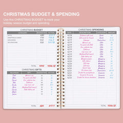 Budget Planner - Monthly Finance Organizer with Expense Tracker Notebook to Manage Your Money Effectively, Undated Finance Planner/Account Book, Start Anytime, 1 Year Use, A5, Rose