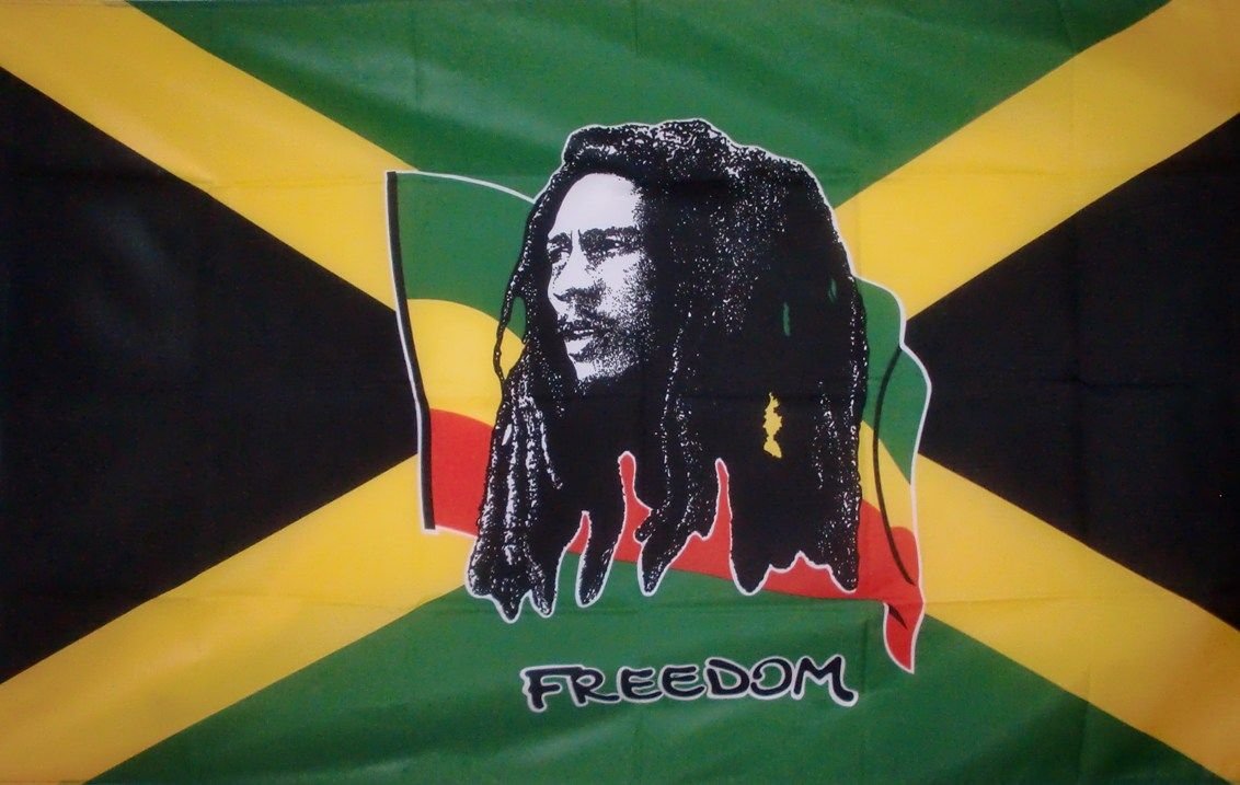 SHATCHI 5ft x 3ft National Flags Events Pub BBQ Decorations for Rugby Cricket Football Sports 2023 World Cup Banner Fan Support Table Cover, Polyester, Bob Marley