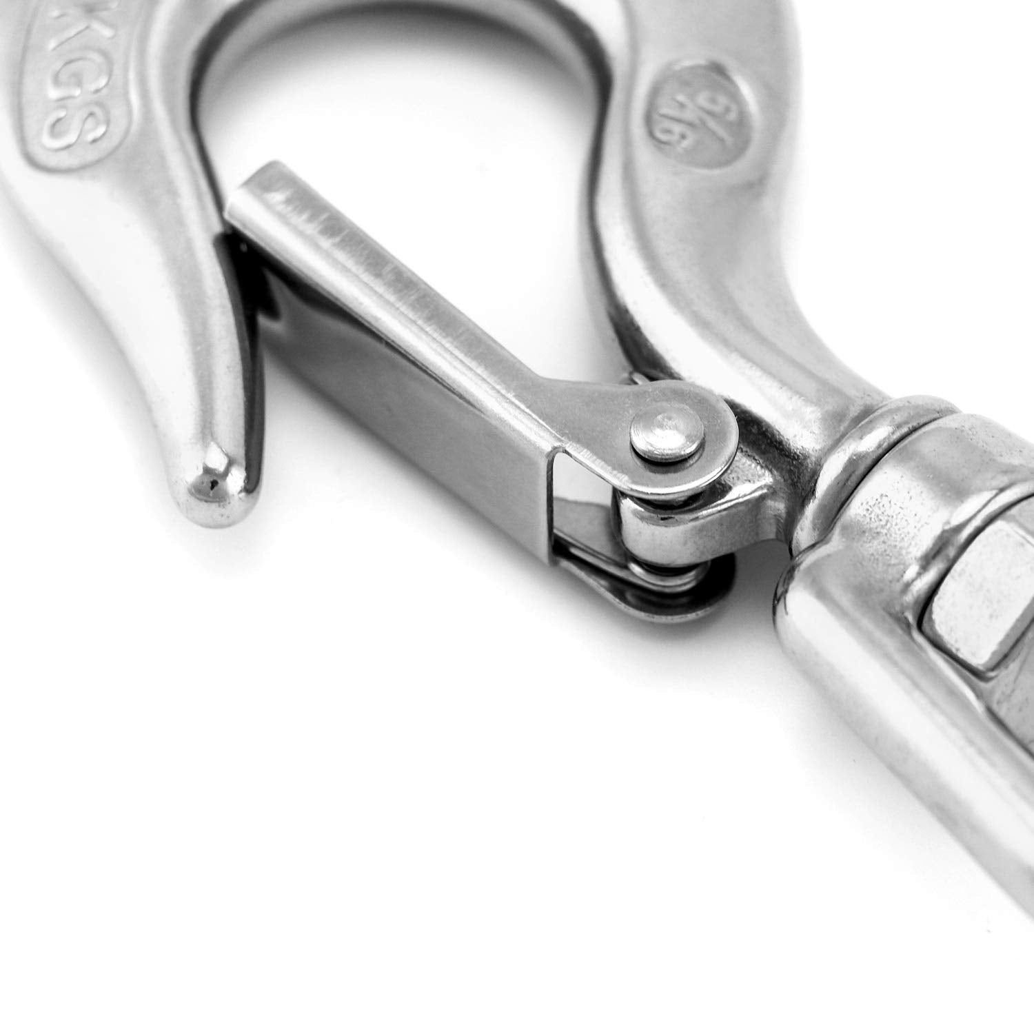 QWORK® Crane Lifting Hook with Latch, Swivel Eye Hook, Rigging Accessory 650kg (1400lb)