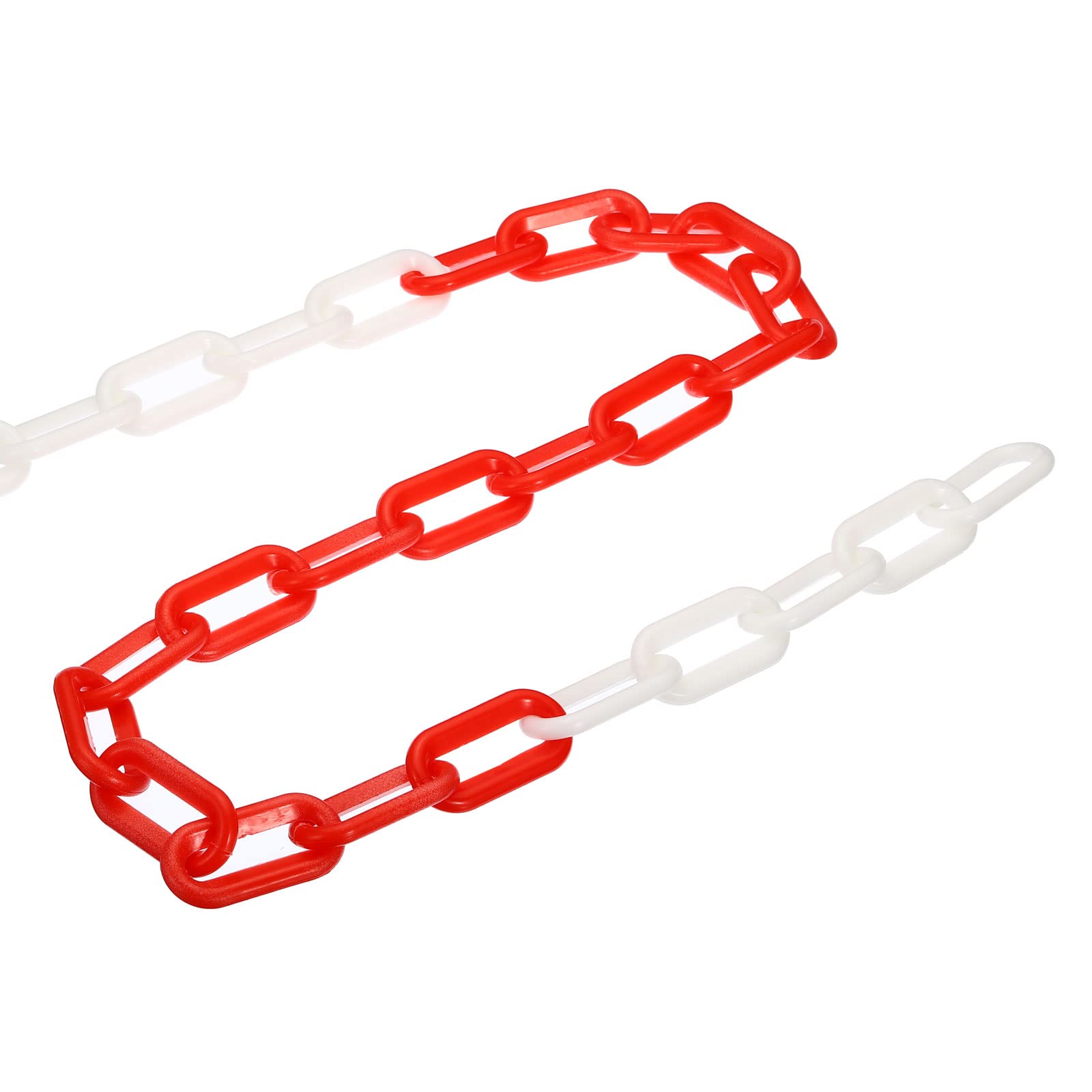 PATIKIL 0.3 inches Diameter 5Ft Length Plastic Chain Barrier, Safety Link Chain Stanchion for Crowd Control at Driveway Elevator Parking Lot, Red White