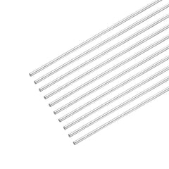 sourcing map 304 Stainless Steel Round Rods, 0.8mm x 300mm Solid Shaft Rods for DIY Craft Model Car Helicopter Airplane, Pack of 10