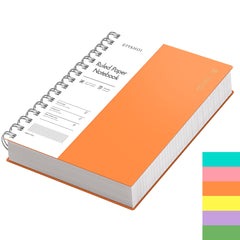 EMSHOI A5 Notebook Lined 300 Pages/150 Sheets, Wirebound Spiral Notepad, 100gsm Thick Paper, Waterproof Hardcover, Writing Journal for Women Men Work Office School, 14.5 x 21cm, Orange