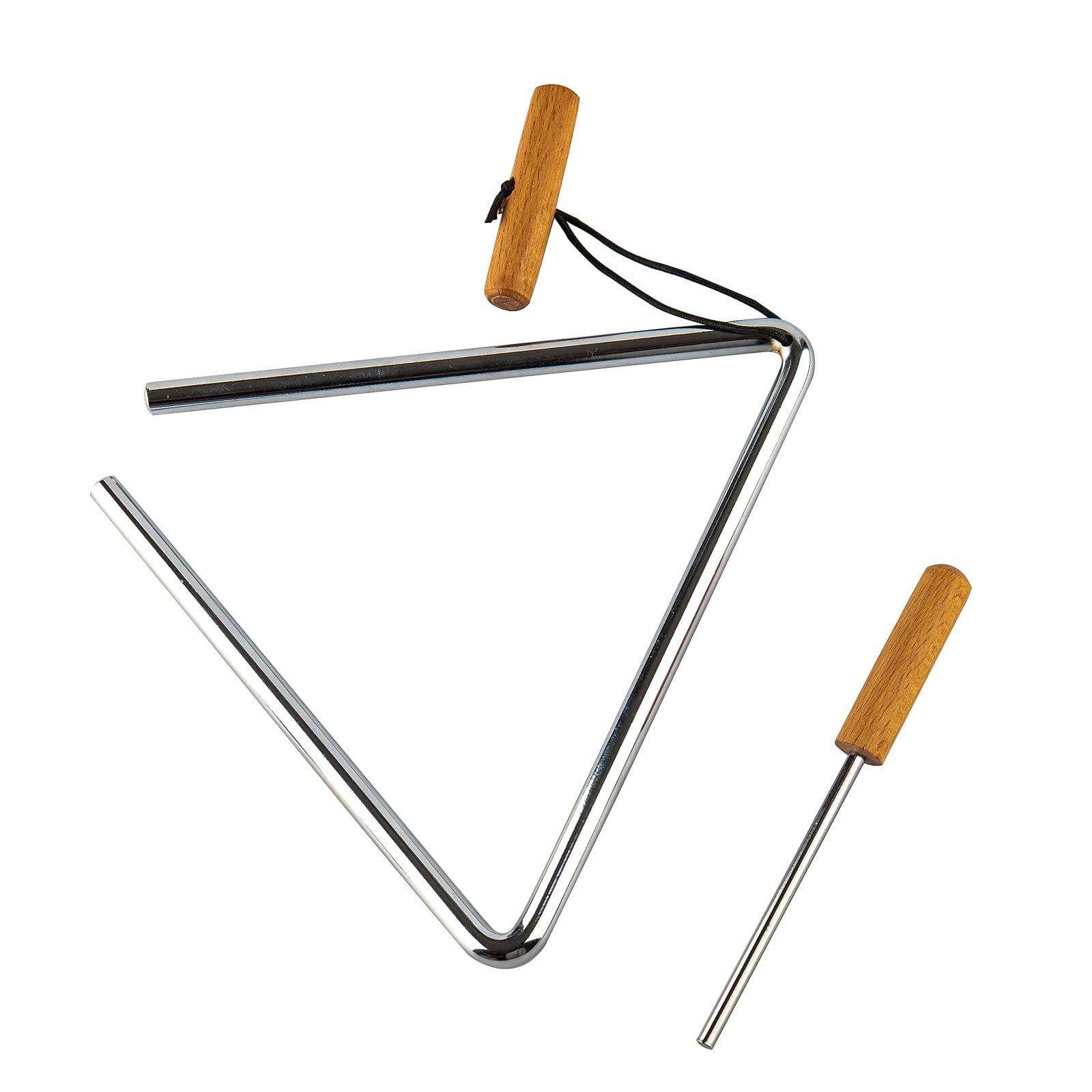 Triangle Hand Percussion with Striker,Rhythm Steel Triangles Music Instrument (8 inch)