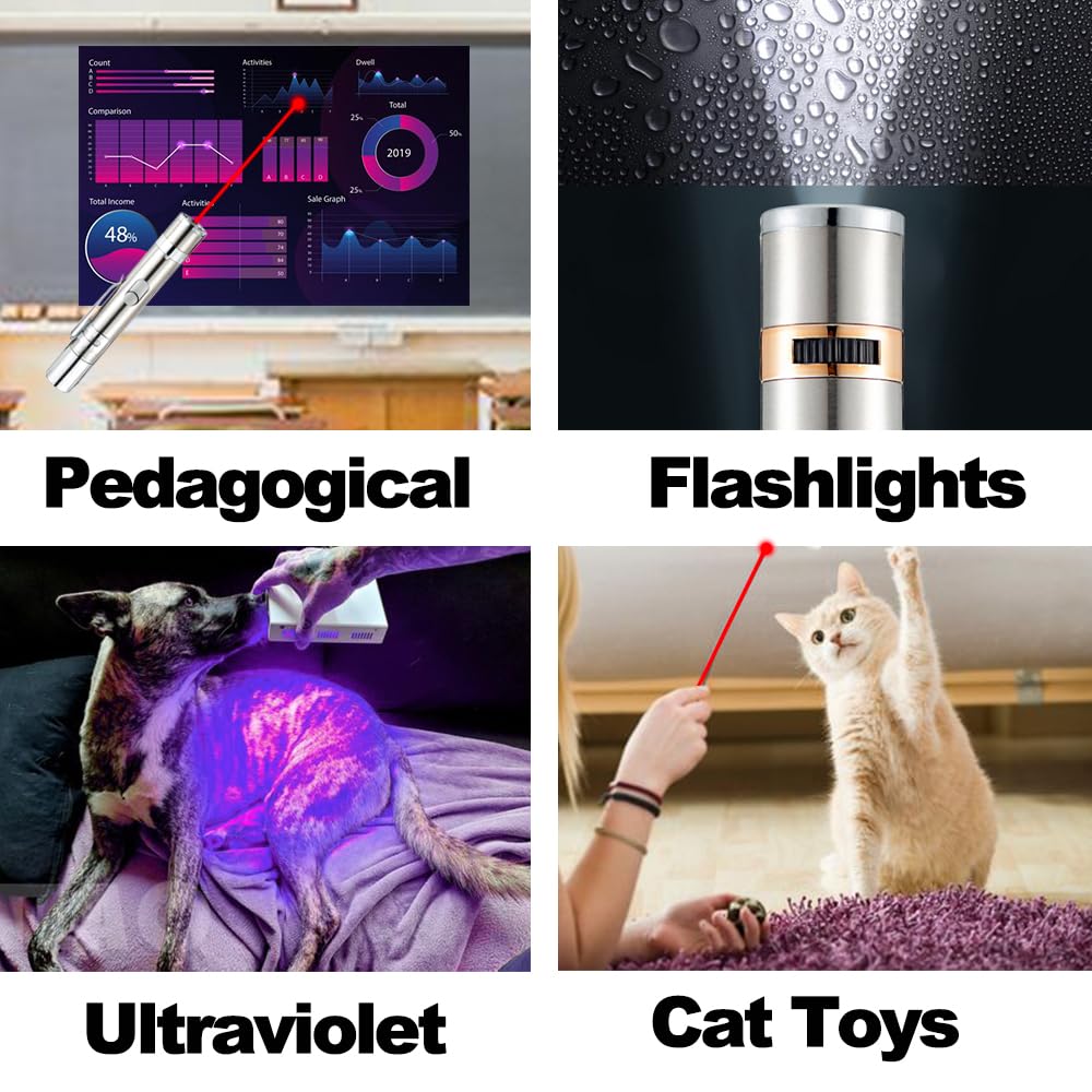 Cat Toys, 7 in 1 Function Red Pointer Interactive Cat Toy, USB Rechargeable LED Cat Light Pen, Cat Toys Interactive for Indoor Cats, Red Dot Kitten Practice Chaser Toys