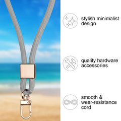 Vicloon Lanyard Neck Strap, Badge Lanyards, Neck Lanyard Neck Strap Badge Lanyards with Metal Key Rings and Lanyard Phone Ring Strap Detachable Lanyards for ID Badge Holder Keys Phone (Grey)