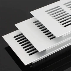 WJUAN 2 Pcs Air Vent Grille Cover, 200 mm Black Square Aluminum Alloy Black Vent Cover for Cupboard Wardrobe Ventilation (Silver)