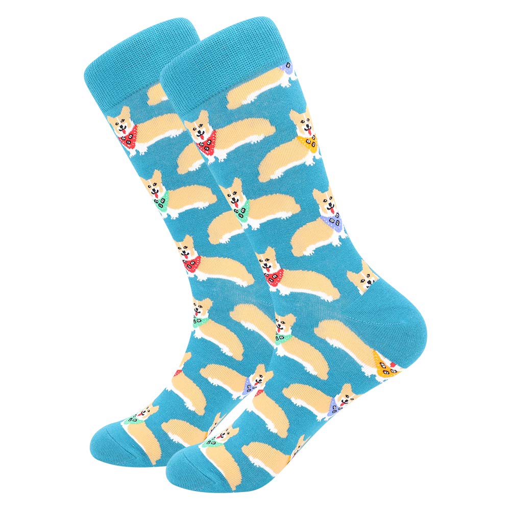 Men's Fun Dress Socks, Colorful Funky Socks for Men, Fancy Novelty Funny Patterned Casual Combed Cotton Office Socks,Mid Calf Cool Crazy Socks Unique & Striking Design