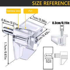 3 Millimeters or 1/8 Inch Shelf Support Peg，Support Cabinet Shelf Pins，Clear Plastic Replacement Peg Cabinet Shelf Supports Pins Shelf Holder Locking Pins (20 Pieces)