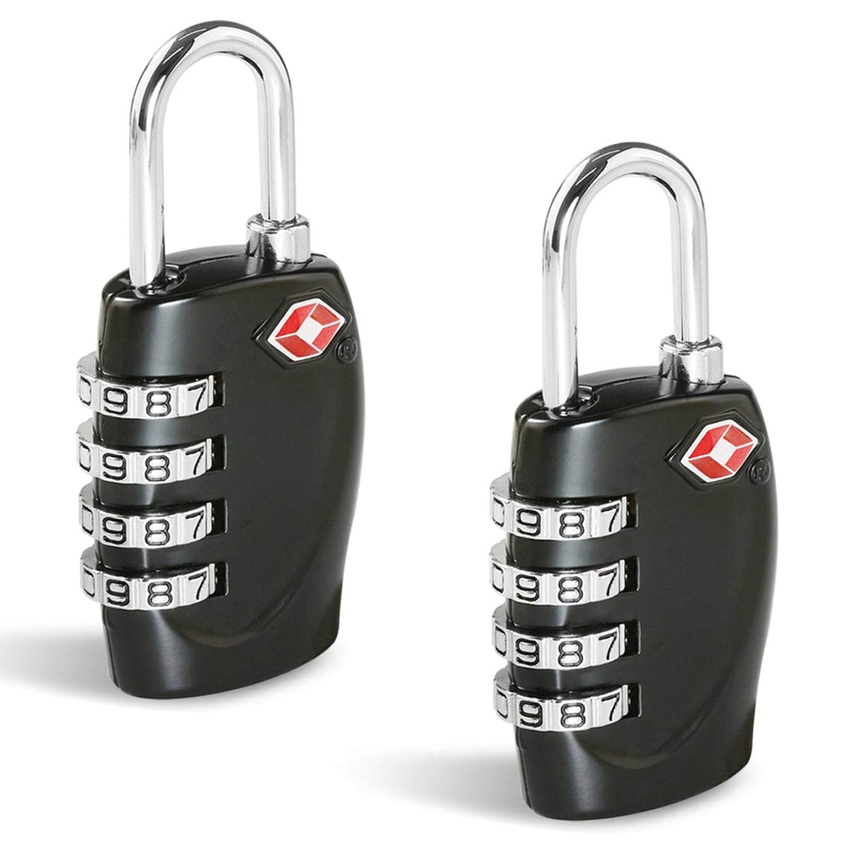 CFMOUR TSA Suitcase Locks - 1, 2, 3, 4, 5, 6 Pack 4-Dial Security Travel Combination Padlock for Suitcases Luggage Case Bag Code Lock - Black (Pack of 2)