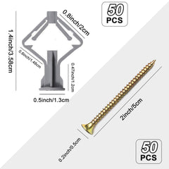 Apenali Plasterboard Fixings 100pcs Plasterboard Wall Plugs & Screws, Drywall Cavity Wall Fixings Expansion Tube Plastic Anchors Heavy Plasterboard Anti-Rotational Expansion Tube Plasterboard Screws