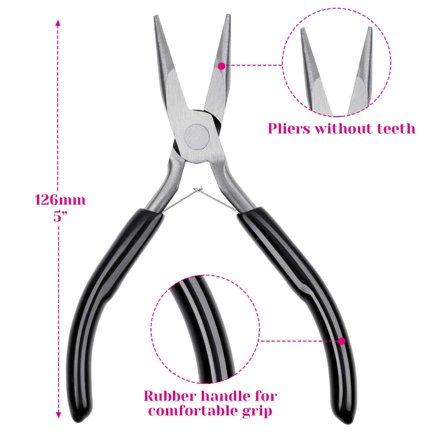 Jewelry Pliers, Cridoz Bead Pliers Set with Needle Nose Pliers, Round Nose Pliers and Wire Cutter for Jewelry Making, Wire Wrapping, Beading and Craft (Set of 3)