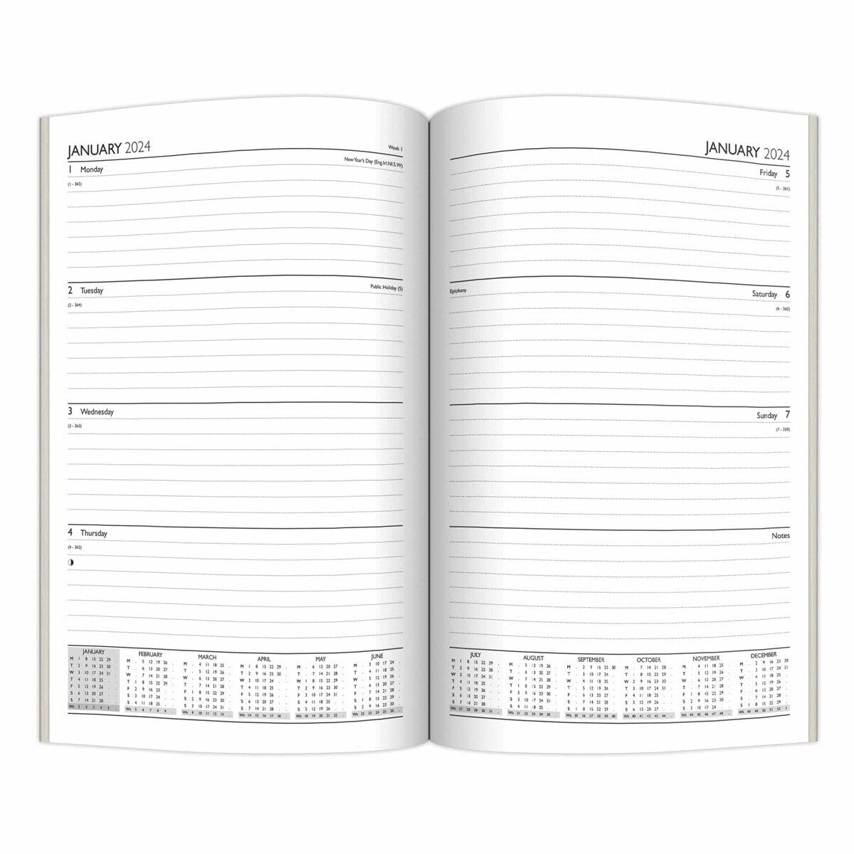 2025 Diary A4   A5   A6 Diary Week to View   Page A Day   Desk Diary   Hard Backed For Home And Office Use (Red, A4 Week to View)