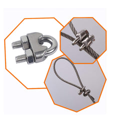 M8 Wire Rope Clip Clamp 304Stainless Steel Cable Clip, U Bolt Saddle Clamp, Wire Rope Cable Clamp, for Rigging Rope and tension cable Garden Tensioning Wire Ropes Industry Household Shipping 10pcs