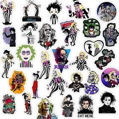 50 Pcs Tim Burton Stickers Vinyl Waterproof Stickers for Laptop Skateboard Water Bottle Guitar Luggage Phone Computer Scrapbook Car Bike,Movies Edward Scissorhands Stickers for Teens Children Adults