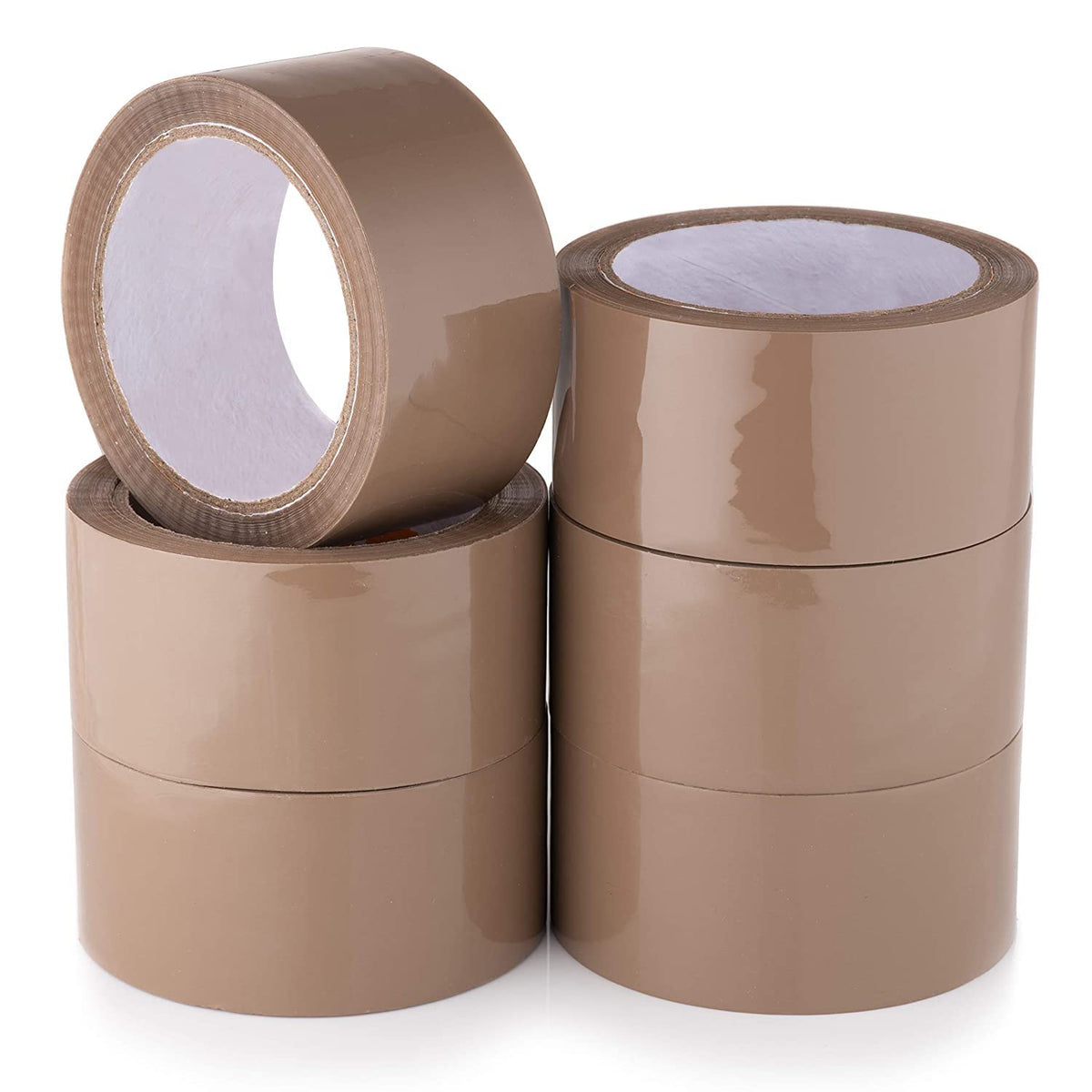 Wolf Tapes Packaging Tape, Heavy-Duty Parcel Tape for Packing, All Purpose Strong Adhesive Tape, Secure Sticky Seal for Boxes, FSC Certified Shipping Tape, Pack of 6 48MM x 66M (Brown)