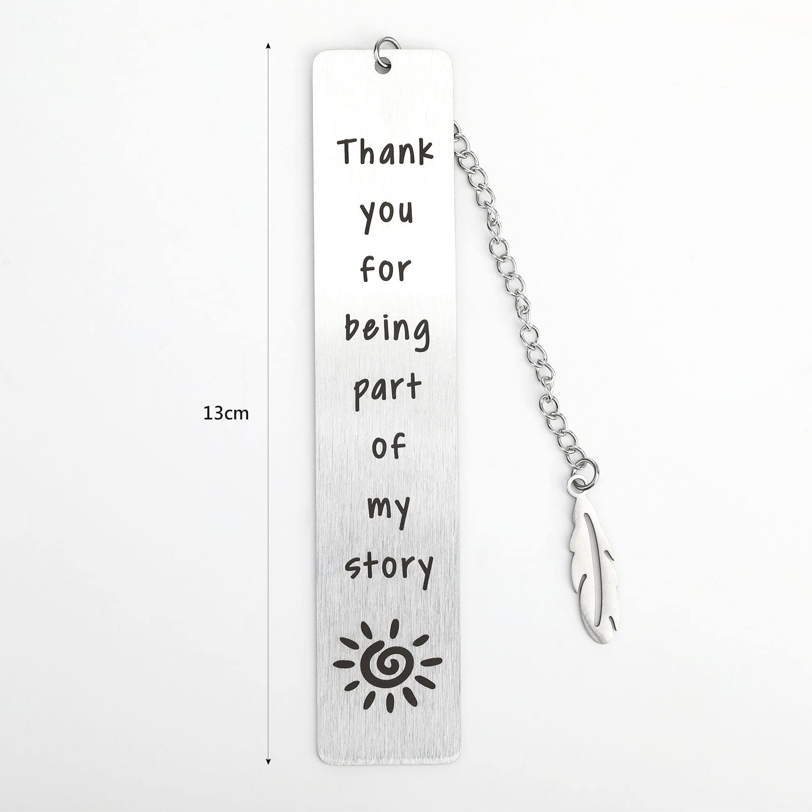 Silver Metal Bookmark with Premium Gift Box with Pendant Appreciation Gifts Special for Book Lovers Teacher Colleagues Souvenir Thank You Present graduation gift (Thank You for Being Part of My Story)