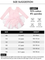 PLIKSUVER Girls Ballet Dress Short Sleeve Ballet Outfit Gymnastics Dance Leotard with Chiffon Skirt