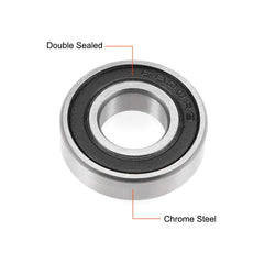 sourcing map 6800-2RS Deep Groove Ball Bearing 10x19x5mm Double Sealed ABEC-3 Bearings 5-Pack