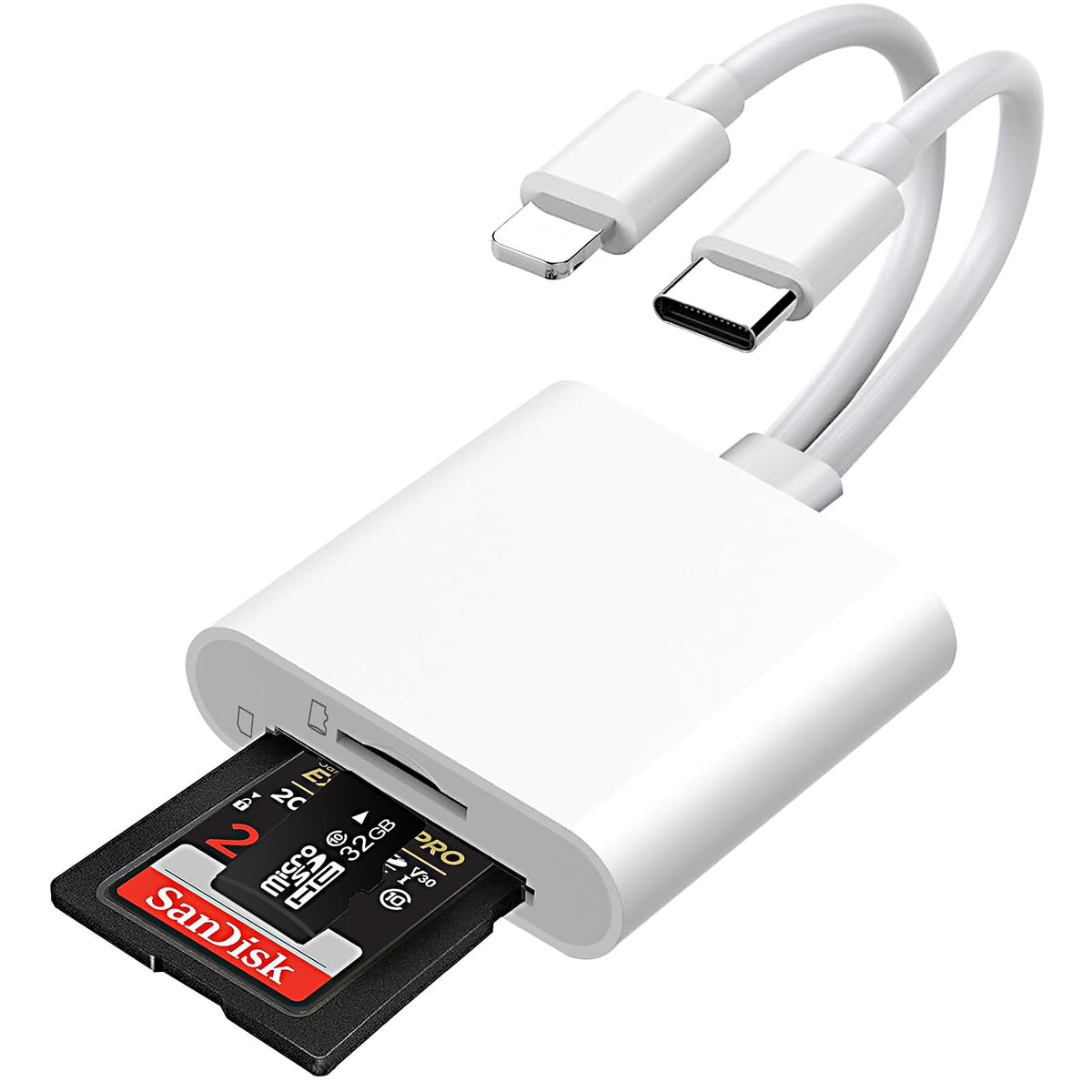 SD Card Reader for iPhone iPad, USB C SD Card Reader with Dual Slot for MicroSD/SD, Type C OTG Adapter, Camera Card Viewer Memory Card Reader, SD Card Reader for iPhone/iPad/Android/Camera