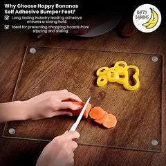 Happy Bananas Clear Self Adhesive Flat Topped Bumper Pads Stops Rubber Feet for Chopping Boards, Electronics, Glass, Crafts - 12.7mm x 3.5mm (30)