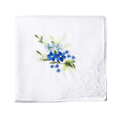 pengxiaomei 6 Pieces Women's Handkerchief, 100% Cotton 27X27cm Floral Embroidery Lace Ladies Handkerchiefs