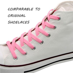 VSUDO 100cm Length Flat Light Pink Trainers Shoelace, 8mm Wide Shoe Laces for Sneakers, Premium Trainer Shoe Strings, Replacements Athletic Sport Shoelaces for Women or Men (1Pair-Light Pink-100cm)