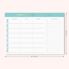 Sweetzer & Orange Weekly Meal Planner and Grocery List Magnetic Notepad. Teal 10x7” Meal Planning Pad with Tear Off Shopping List. Plan Weekly Menu Food for Weight Loss or Dinner List for Family!