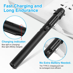 Flintronic 2 Pack Diagnostic Medical Penlight, Rechargeable LED Pen Torch with Pupil Gauge & Clip, First Aid Pupil Gauge Doctors Nurses Medical Pen Light Medical Equipment (With Type-C Charging Cable)