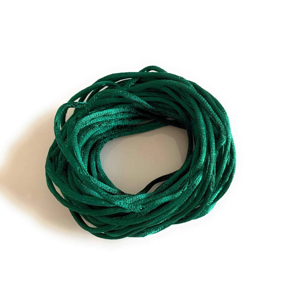 Angel Malone 10 Mtrs. X 2mm Premium Quality Kumihimo Rattail Satin Cord Jewellery Making - UK Seller (Dark Green)