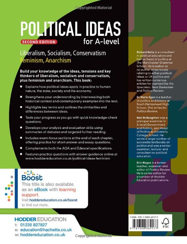 Political ideas for A Level: Liberalism, Socialism, Conservatism, Feminism, Anarchism 2nd Edition