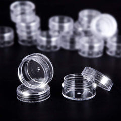 60 Pieces Empty Sample Pots, 5g / 5ml Clear Plastic Travel Cosmetic Container Jars for Creams, Sample, Make-Up Storage