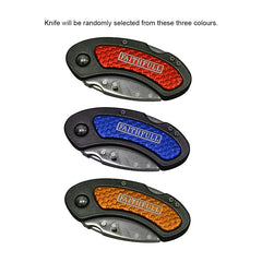 Faithfull FAITKUTILITY Folding Lock Back Utility Knife, Red, Gold Or Silver (Random)