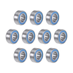 sourcing map MR105-2RS Deep Groove Ball Bearings 5mm x 10mm x 4mm Double Sealed Chrome Steel Blue Cover P6(ABEC3) 10pcs