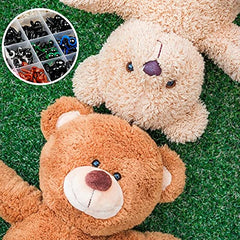 Buylorco 600pcs Plastic Safety Eyes and Noses for Amigurumi Crochet Crafts Dolls Stuffed Animals and Teddy Bear, Multiple Colors and Sizes (Ø 6~14mm)