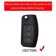 Juttzzei Ford Key Cover for Ford Focus Fusion Fiesta Mondeo C-Max S-Max Kuga MK4 Galaxy Transit Connect Ecosport, Ford Fiesta Key Cover, TPU Silicone Ford Focus Key Fob Cover- 3 Bottons (Blue-gray)