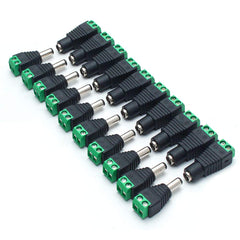 LightingWill 10 Pair 5.5 X 2.1mm Barrel Power 12V Male and Female DC Jack Power Connector Adapter Plug for CCTV Security Camera LED Strip