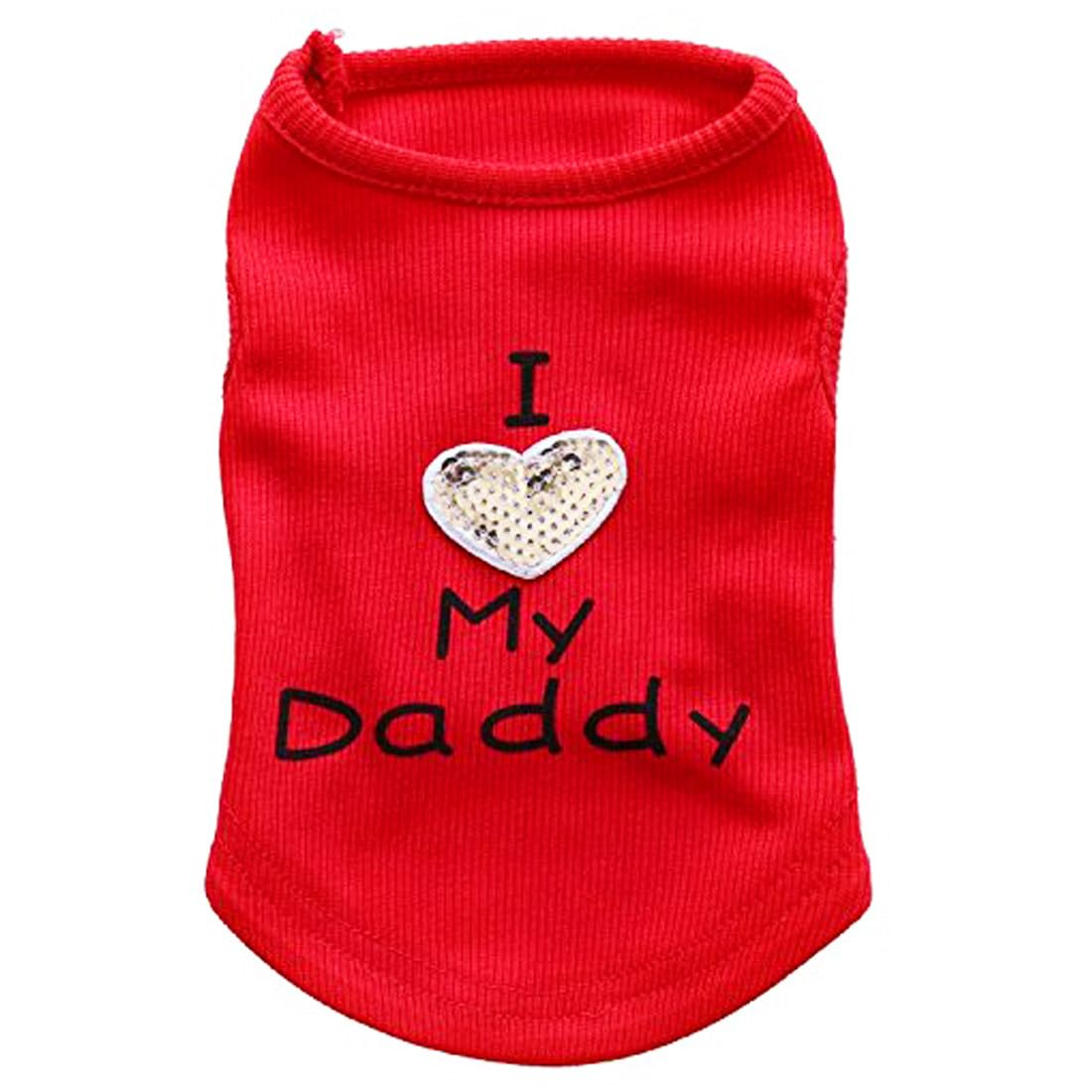 Small Dog Clothes XS Puppy Dogs Shirt I Love My Mom Mommy Dad Daddy Dog T Shirts for Small Dogs