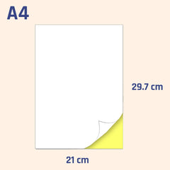 Sticker Paper for Printer A4, White Printable Sticky Labels for Printing - 25 Sheets