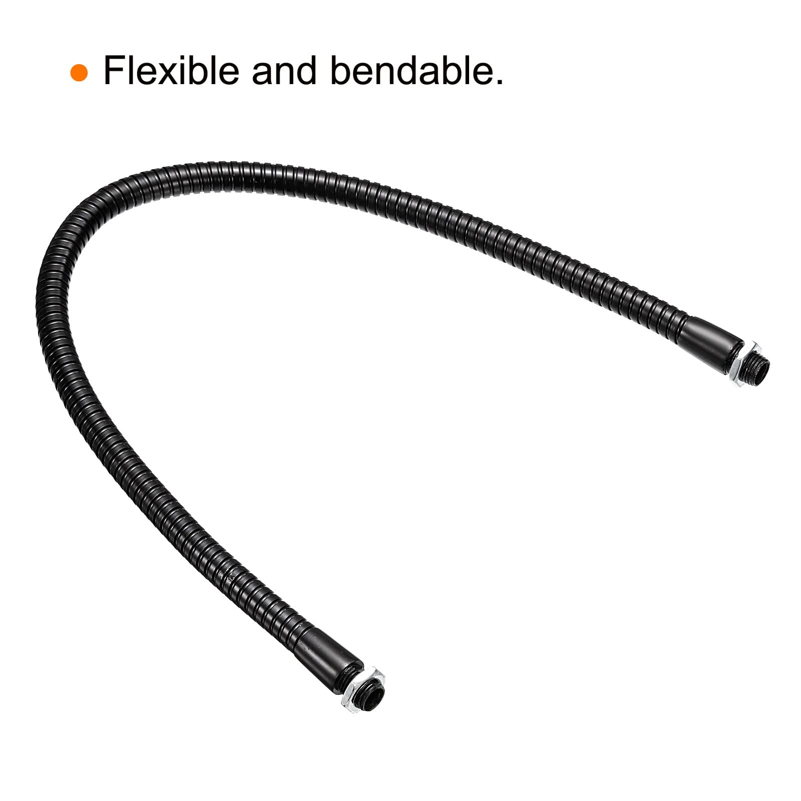 PATIKIL 17.7 inches Microphone Gooseneck, M10 Fine Thread Metal Universal Hose Flexible Arm Gooseneck Tube Extension for Multifunction DIY, Black