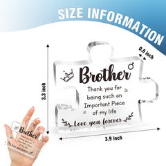 gftygftry Brother Gifts - Puzzle Shaped Acrylic Plaque, Big Brother Gifts   Brother in Law Birthday Gift, Brother Birthday Gifts for Him, Birthday Gifts for Brother, Brother Gifts from Sister