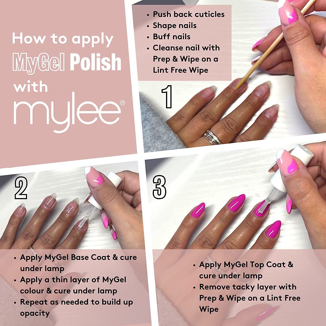 MYGEL by Mylee Nail Gel Polish Top Coat 15ml, UV/LED Soak-Off Nail Art Manicure Pedicure for Professional, Salon & Home Use, Long Lasting, Easy to Apply, No Chips, Durable & Safe