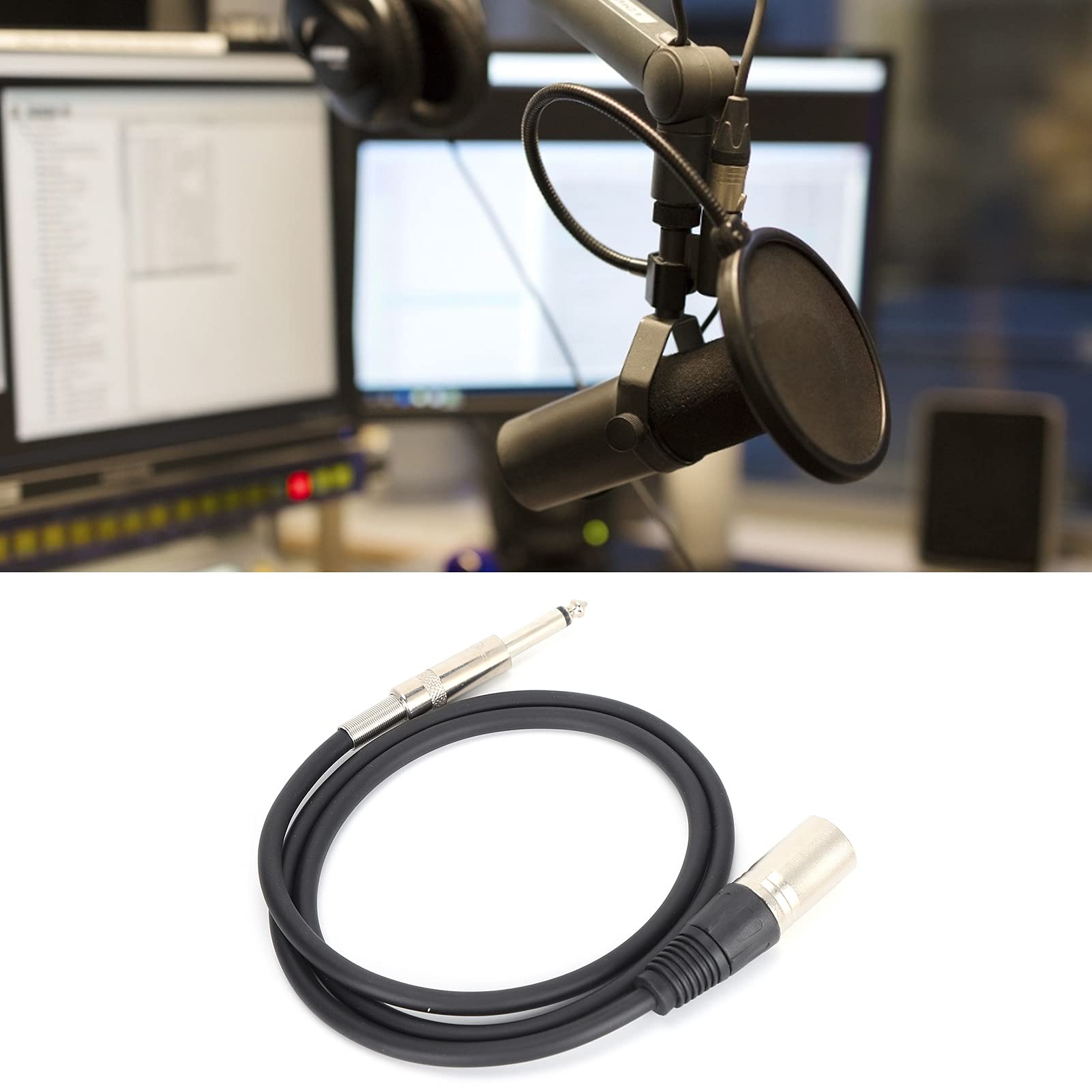 XLR Male to 1/4 Inch (6.35mm) TRS Jack Lead Balanced Signal Interconnect Cable 1/4 inches to XLR Patch Cable for Microphone Speaker Stage DJ(300CM)