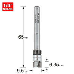 Trend Professional Guided Profiler, 9.5mm Diameter x 6.35mm Cut, 1/4 Inch Shank, Double Bearings, Tungsten Carbide Tipped, 46/900X1/4TC