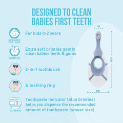 Jordan ®   Step 1 Baby Toothbrush   Baby Toothbrush 0-2 Years   The Original Toddler Toothbrush with Extra Soft Bristles & Soft Biting Ring for Babies Gums and Easy Grip   Pack 4 Units