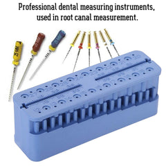 Root Canal Measuring Block, Dental Endo Block Files Measuring Tools, Double Scale Measuring Trough, High Temperature Sterilization, Endodontic Ruler Test Board(Dark Blue)