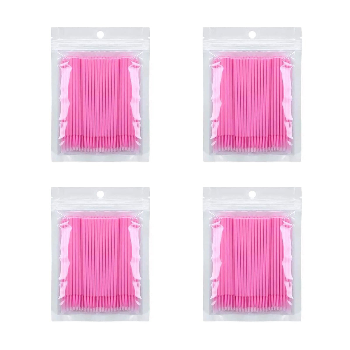 400 pcs Micro Applicator Brushes Mascara Wands Eyelash Brush for Eyelash Extensions (pink)